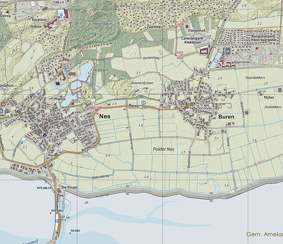 This topographic map of part of the island of Ameland in the Netherlands, composed of multiple open-source government datasets, conveys the landscape and can also serve many purposes. This topographic map of part of the island of Ameland in the Netherlands, composed of multiple open-source government datasets, conveys the landscape and can also serve many purposes.