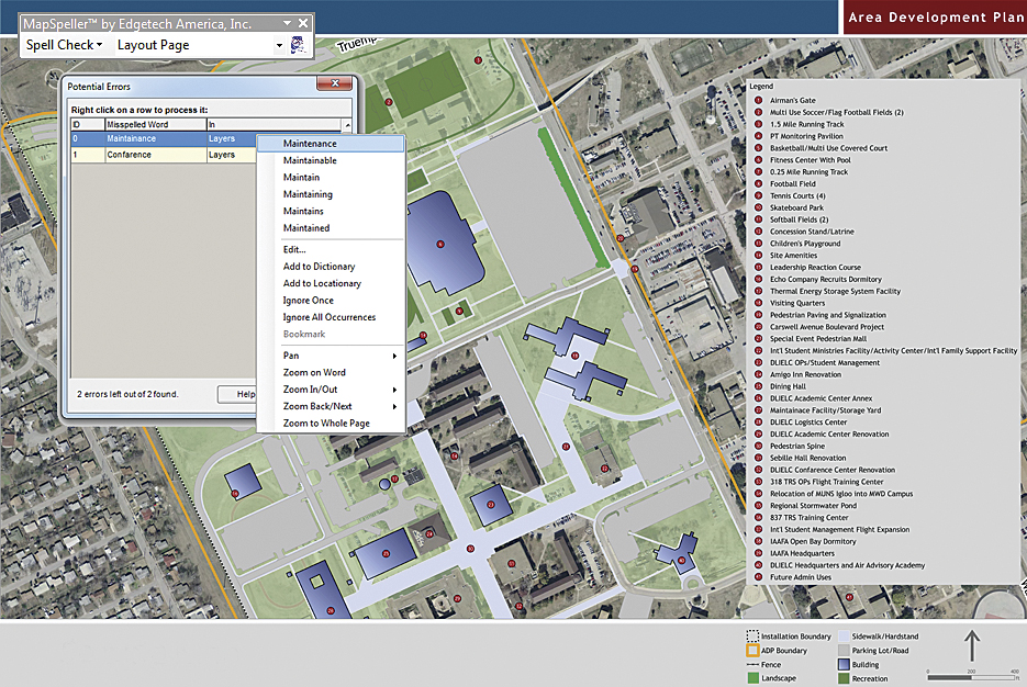 The HDR spell-checking process now reports potential errors in a dialog box, one error per row. Users can then interact with and fix errors directly from the dialog box. The HDR spell-checking process now reports potential errors in a dialog box, one error per row. Users can then interact with and fix errors directly from the dialog box.