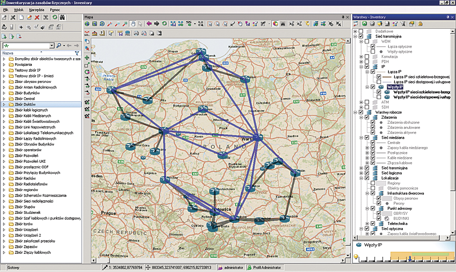 The SunVizion Network Inventory, based on ArcGIS for Server and Microsoft SQL Server platforms, visualizes this IP network. The SunVizion Network Inventory, based on ArcGIS for Server and Microsoft SQL Server platforms, visualizes this IP network.