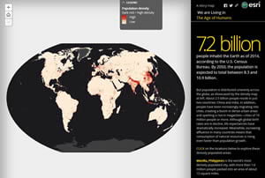 The Story Map Journal app was used to build We are Living in the Age of Humans story map