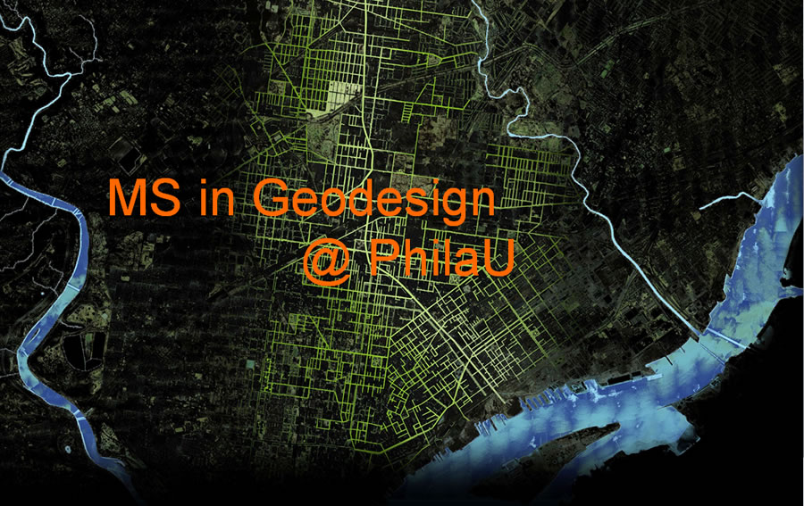 The geodesign program logo was designed by student Matthew Michelson. The geodesign program logo was designed by student Matthew Michelson.