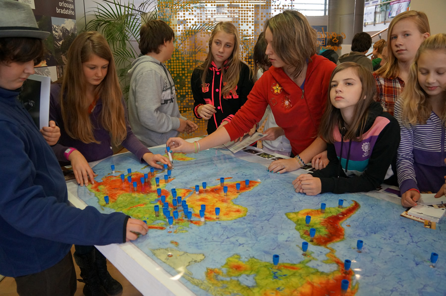 The students from the F. X. Saldy Grammar School and Na Výbežku Elementary School explore the Map of Scents, which included the scents of animals and flowers. The students from the F. X. Saldy Grammar School and Na Výbežku Elementary School explore the Map of Scents, which included the scents of animals and flowers.