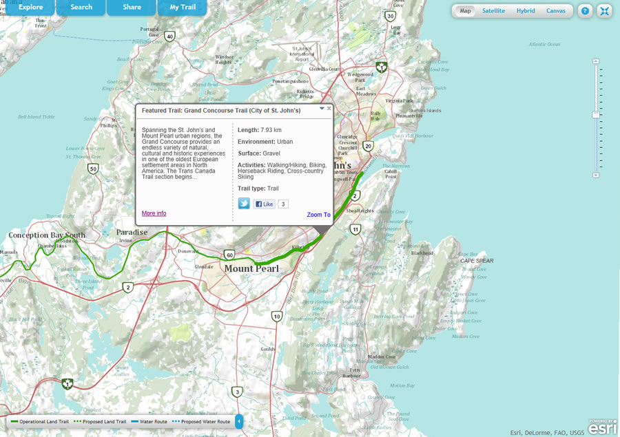 Click on a portion of the Trail to get detailed information about that segment. Click on a portion of the Trail to get detailed information about that segment.