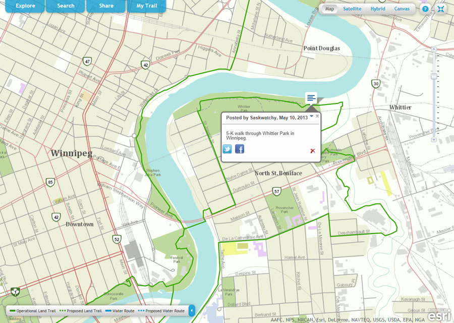 You can use the interactive map to notify people of planned hikes and other events on the Trail. You can use the interactive map to notify people of planned hikes and other events on the Trail.