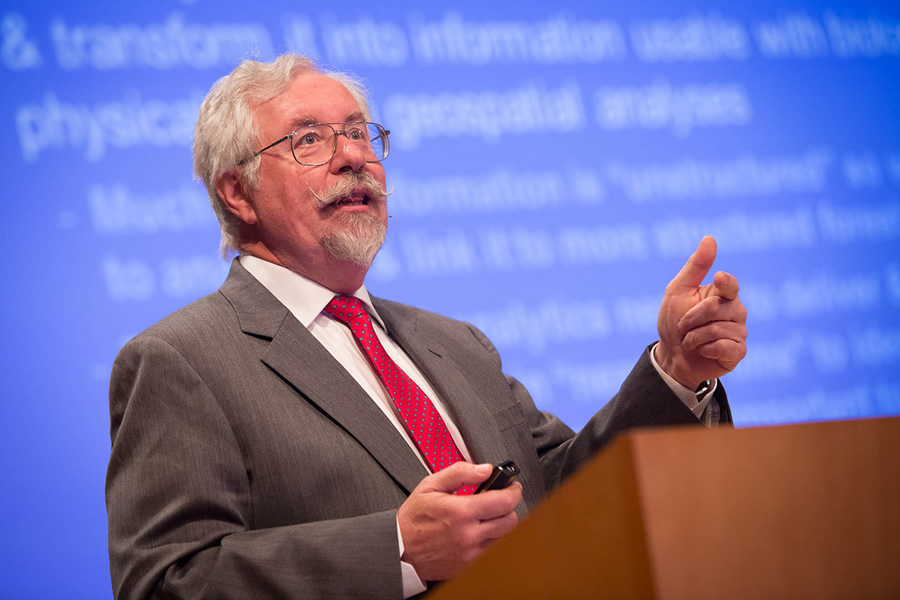 Richard Guldin spoke about the information products from the USDA Forest Service's Forest Inventory and Analysis program, including insect and disease risk maps.