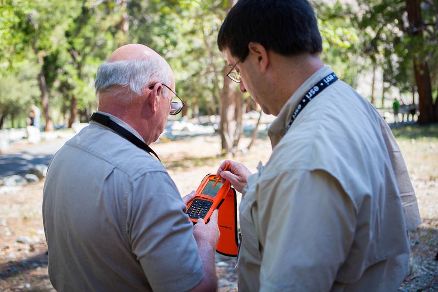 Some of the Esri Forestry GIS Conference attendees worked with mapping apps in the field.