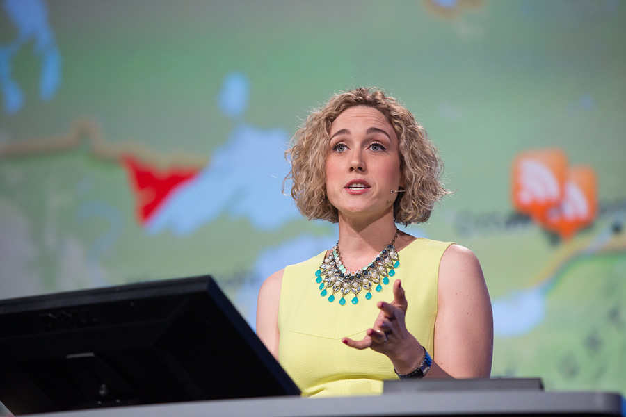 Lauren Bennett of Esri uses ArcGIS Online to do spatial analysis.