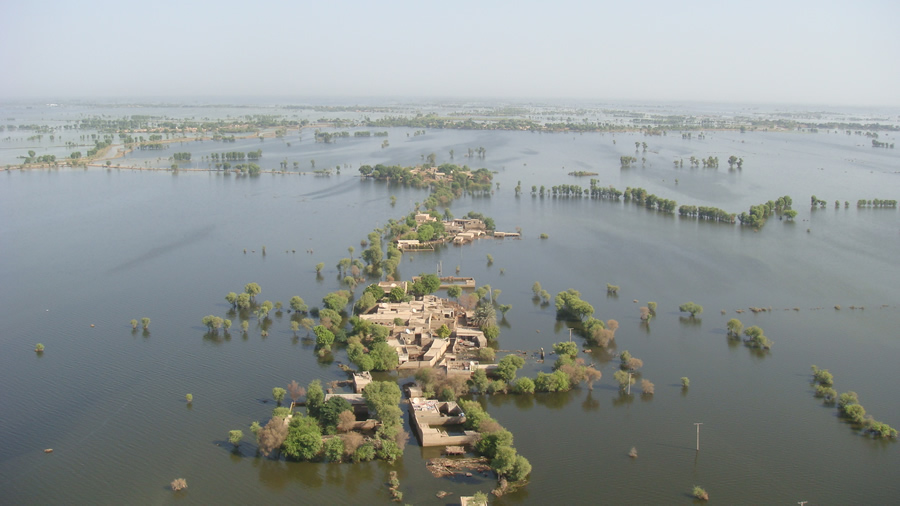 High water stretches as far as the eye can see.