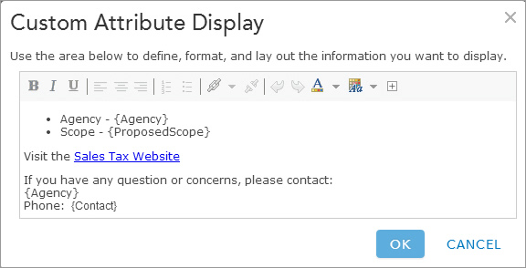 Custom pop up windows were created using ArcGIS Online.
