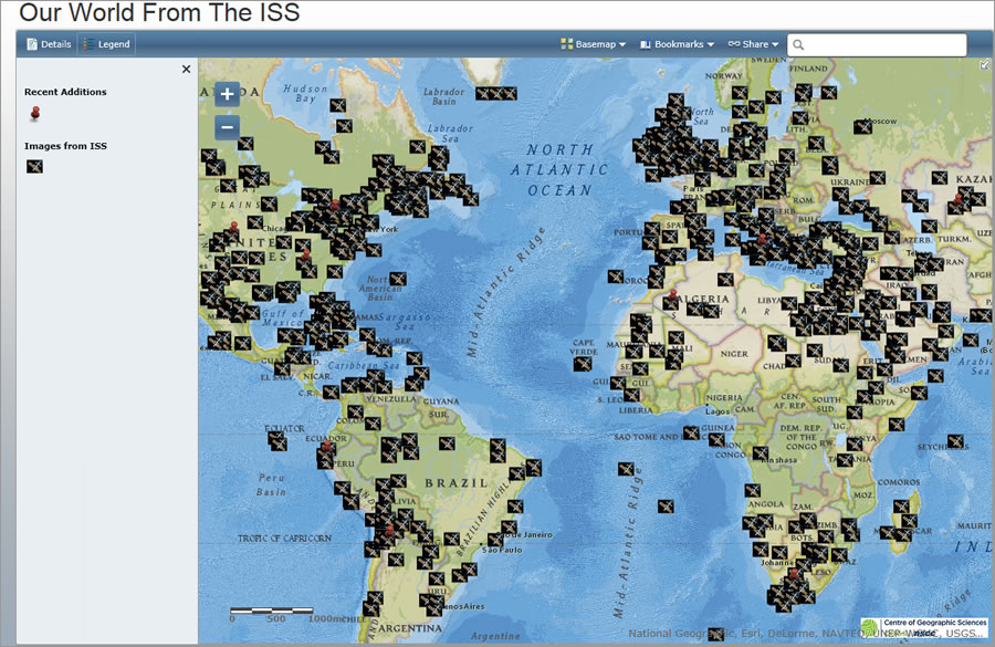 The Our World from the ISS app includes more than 950 photographs.