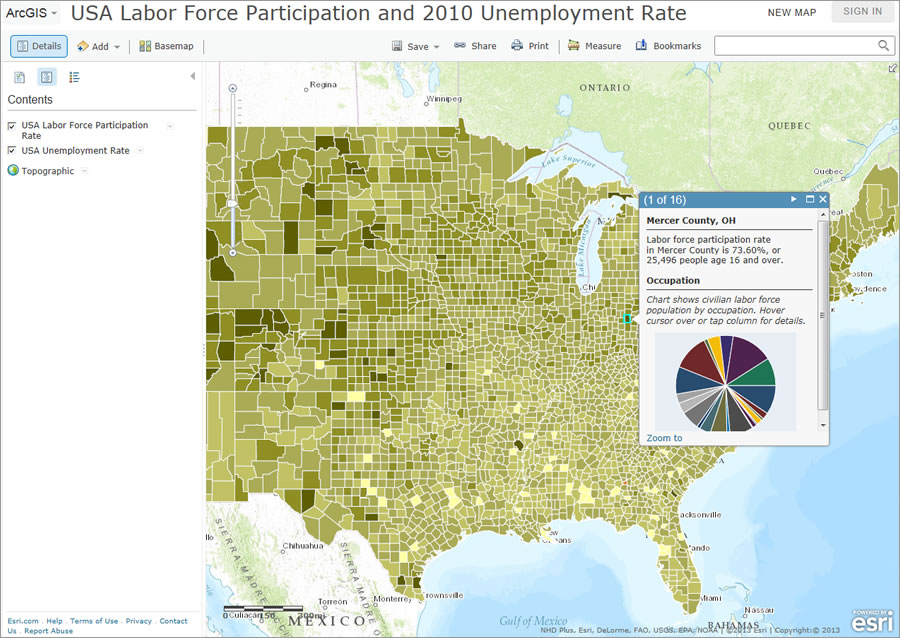 The visual power of web maps help students better understand basic economics.