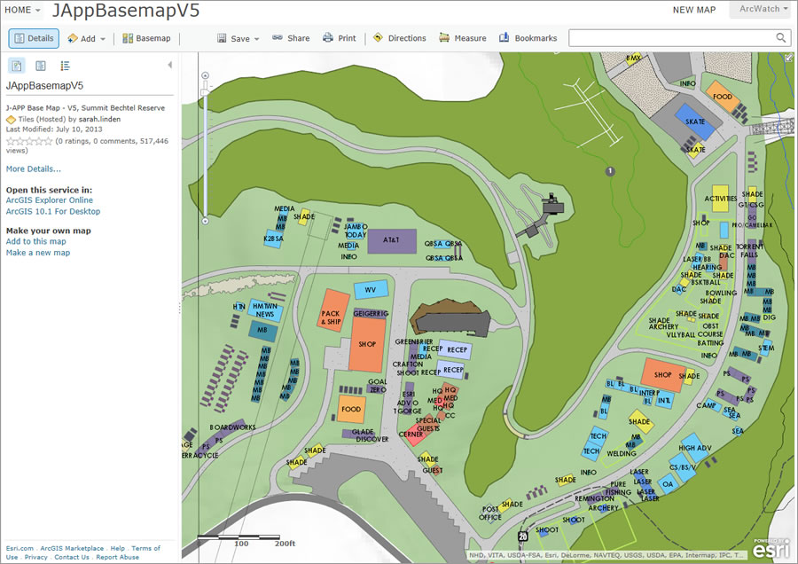 Sarah Linden created this basemap for the Jamboree. It shows the various shops, AT&T Stadium, and areas for archery, volleyball, basketball, bowling, and other activities. Sarah Linden created this basemap for the Jamboree. It shows the various shops, AT&T Stadium, and areas for archery, volleyball, basketball, bowling, and other activities.