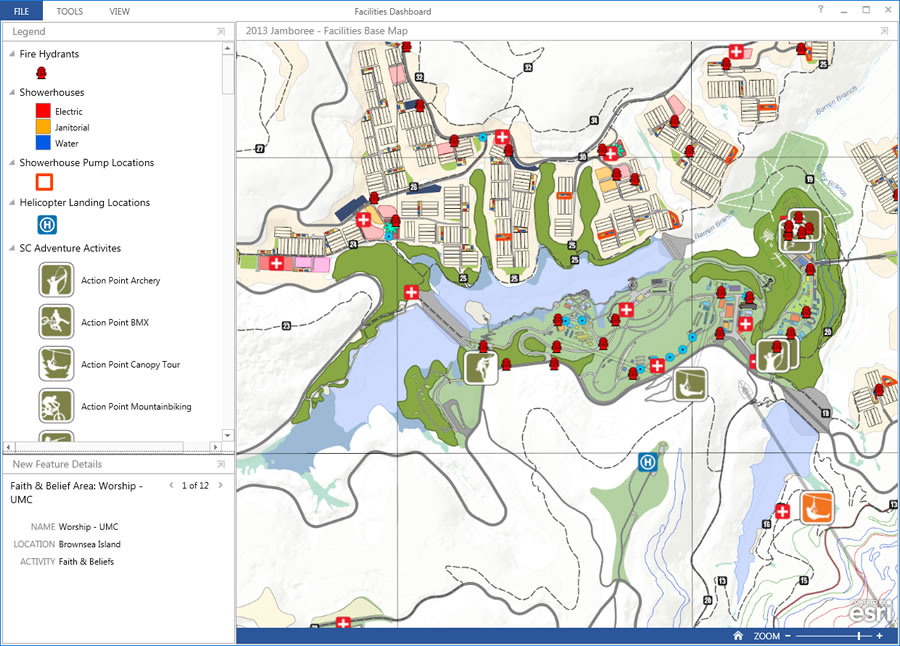 A dashboard view also focused on facilities and maintenance activities.