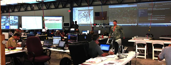 Dashboards were used inside The Summit Logistics Operations Center.