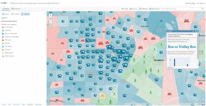 map of alternative transportation options