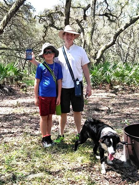 Edwards, his son, and their dog