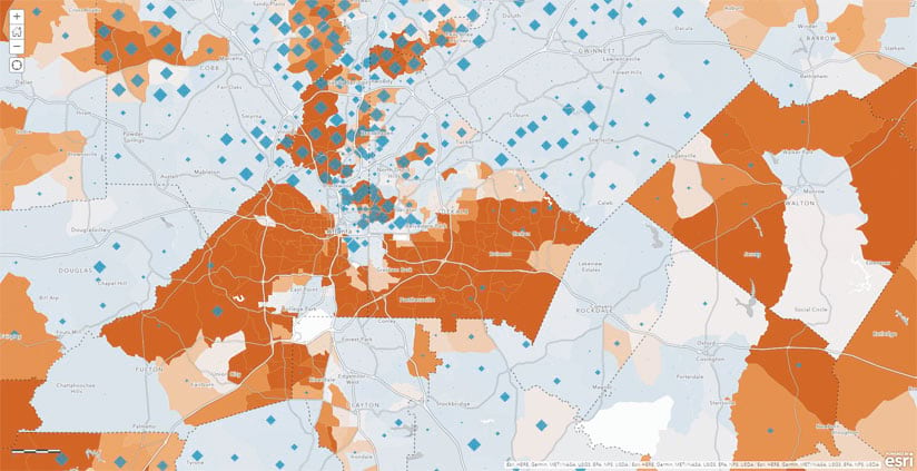 Income levels in Atlanta