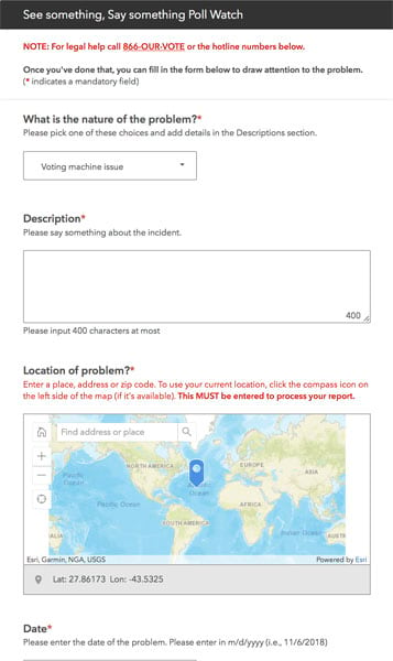 Voting issues form