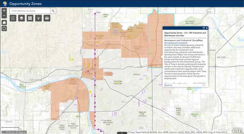 Tulsa, Oklahoma Opportunity Zone map