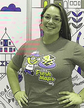 Lindsay Spencer modeled her Fresh Maps T-shirt Lindsay Spencer modeled her Fresh Maps T-shirt