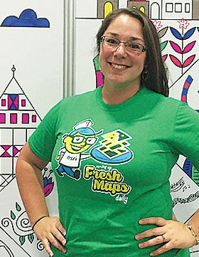 Lindsay Spencer modeled her Fresh Maps T-shirt