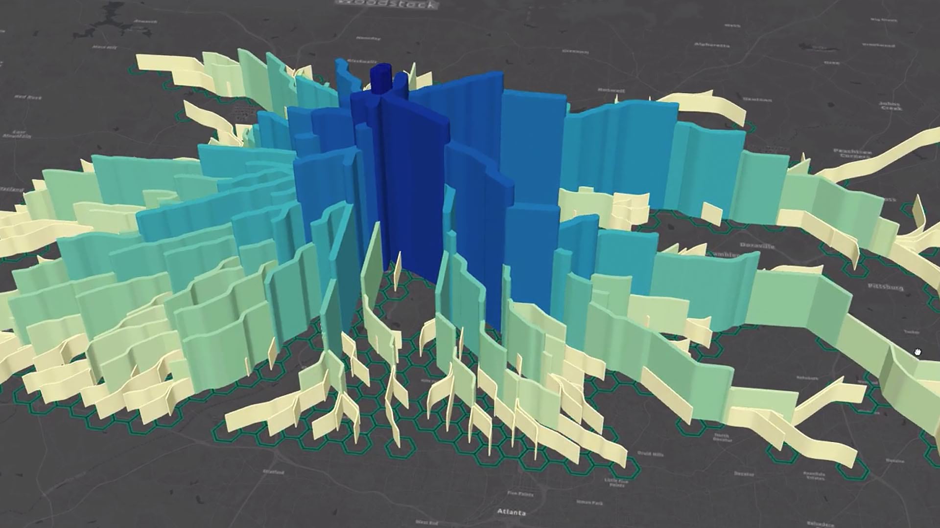 Visualization of human movement in a flow map
