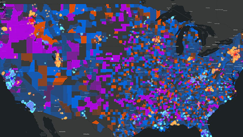 CRM data analysis on smart maps