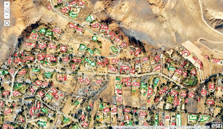 A map of building footprints after the Woolsey Fire