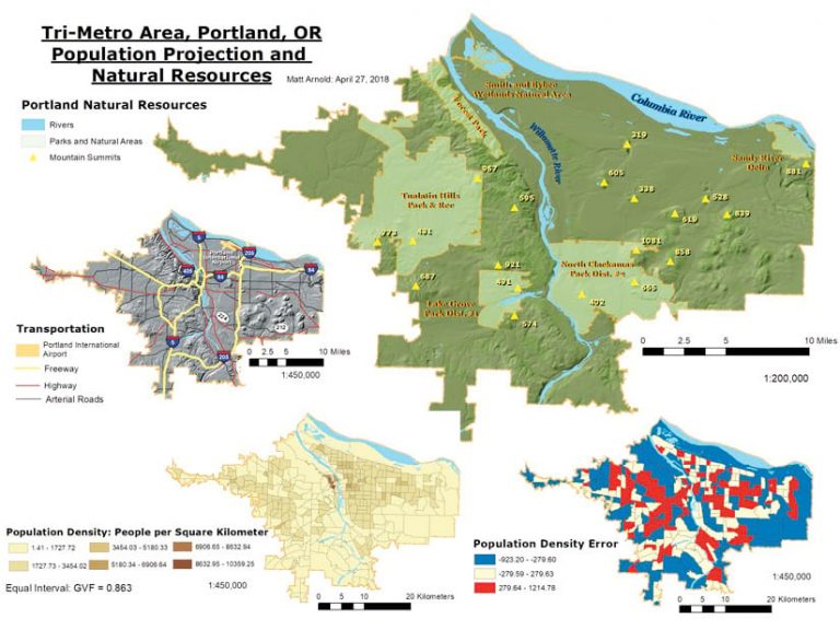 A well-made multipanel map of Portland, OR A well-made multipanel map of Portland, OR