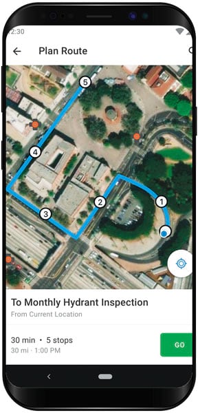 A route shown on a smartphone A route shown on a smartphone