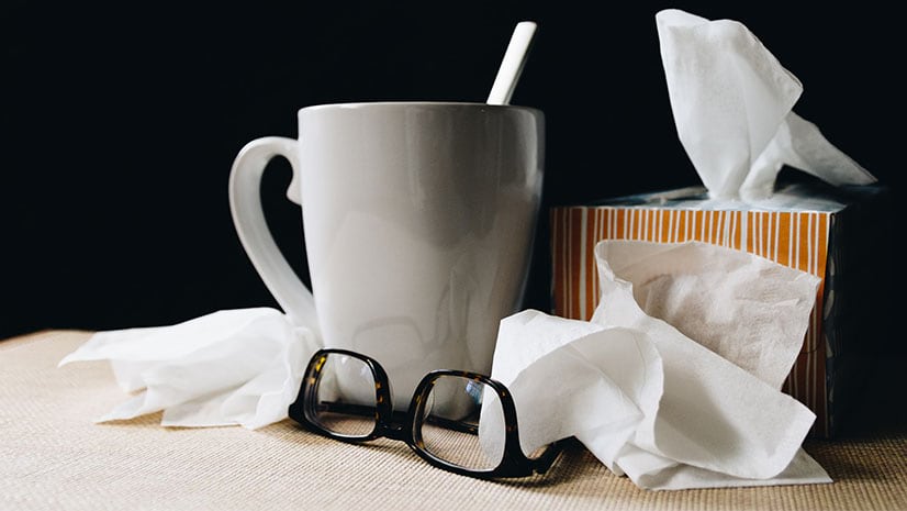 Employees on sick time need tissues and tea