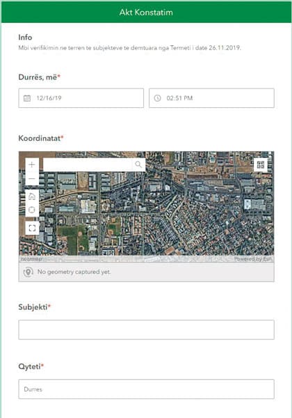 A screenshot of the Survey123 for ArcGIS app