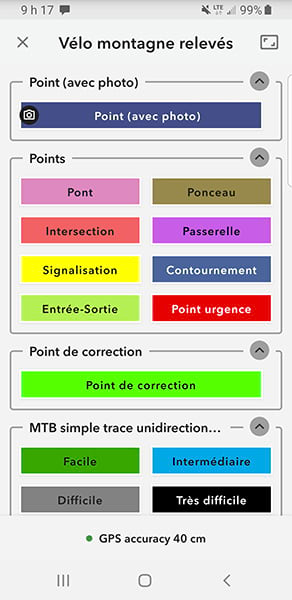 A screenshot of the ArcGIS QuickCapture screen Vélo Québec used