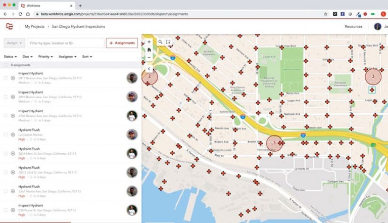 A screenshot of the Workforce for ArcGIS web app