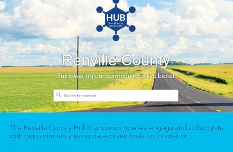 A screenshot of the Renville County hub