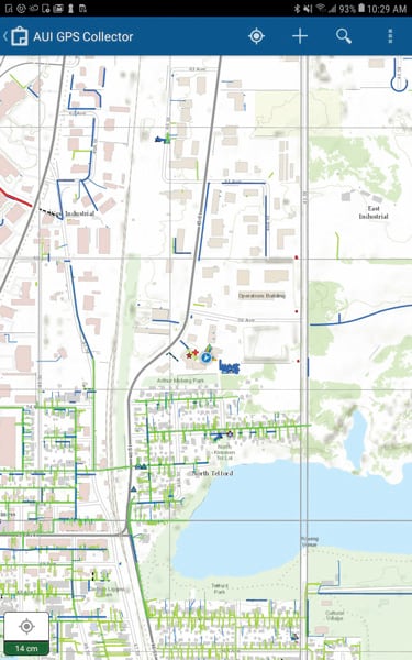 A screenshot of a map in ArcGIS Collector A screenshot of a map in ArcGIS Collector