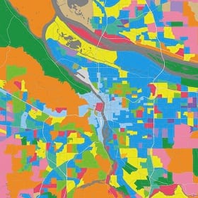 Demographic map for brick and mortar retail