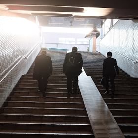 Are these commuters contemplating executive wellbeing? Are these commuters contemplating executive wellbeing?