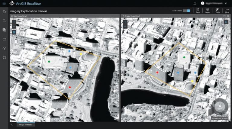 The Imagery Exploitation Canvase showing two different angles of the same imagery