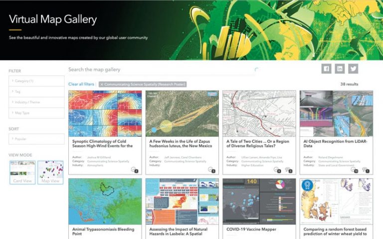 Virtually Map Gallery search with maps created by the global user community