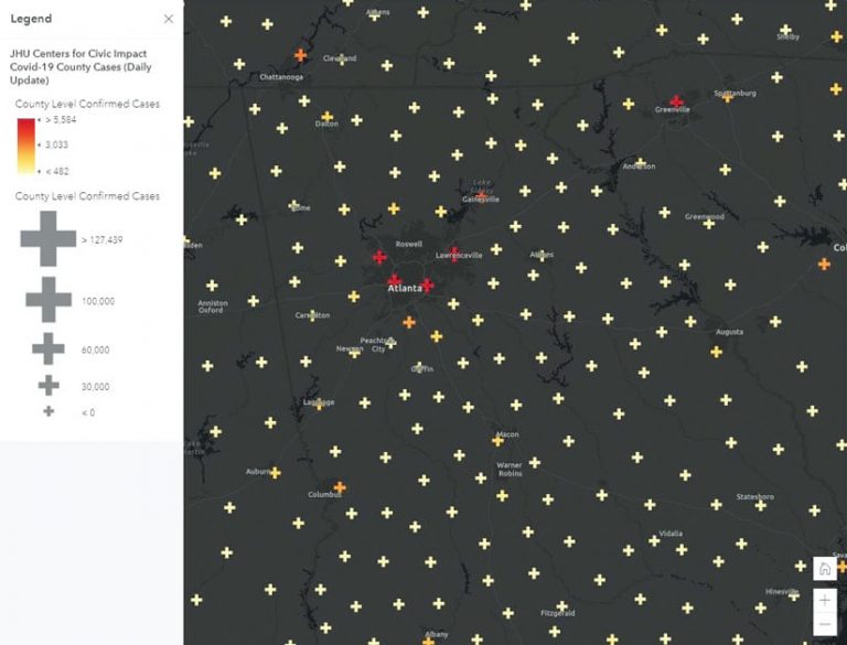 Vector point symbols on a map