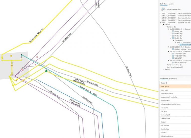 Electrical grid represented in yellow, purple, and gray jagged lines and data featured on the right of the image