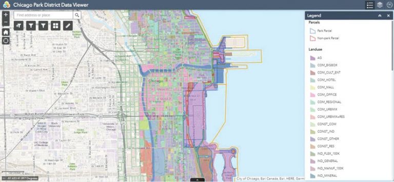 Screenshot of ArcGIS Urban Chicago Park District Data Viewer Screenshot of ArcGIS Urban Chicago Park District Data Viewer