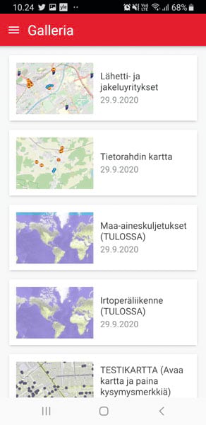 App screenshot of relevant information for other types of transport companies App screenshot of relevant information for other types of transport companies