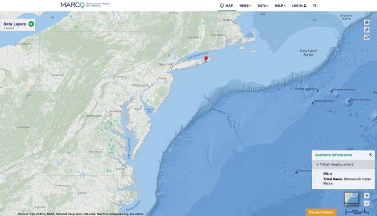 Map in the Mid-Atlantic Ocean Data showing Indigenous Nations in the eastern region of Canada Map in the Mid-Atlantic Ocean Data showing Indigenous Nations in the eastern region of Canada