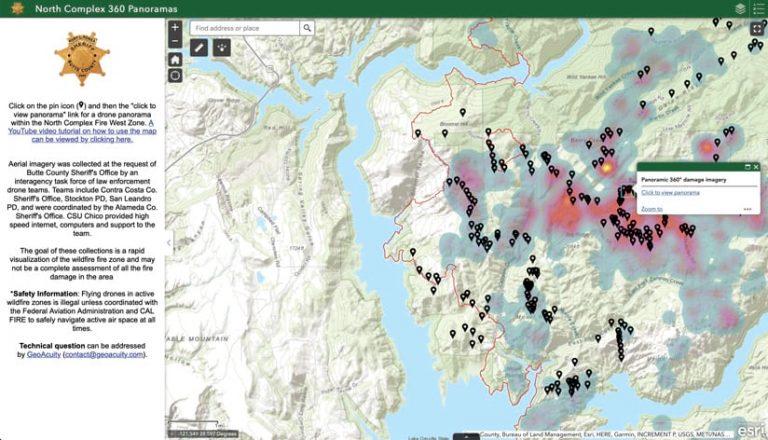 A map showing the locations of all the affected areas