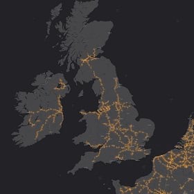 GIS maps features like UK roads