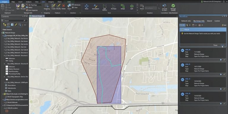 A workflow being made in ArcGIS Enterprise