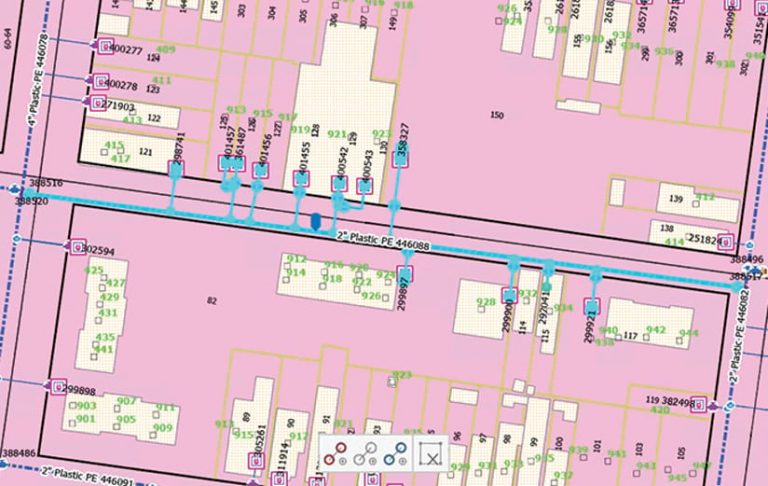 : A map showing gas-related assets