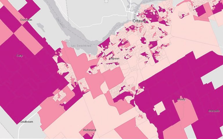 A map showing where people are unsure about vaccines